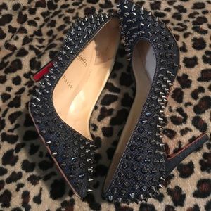 Denim Studded Christian Louboutins